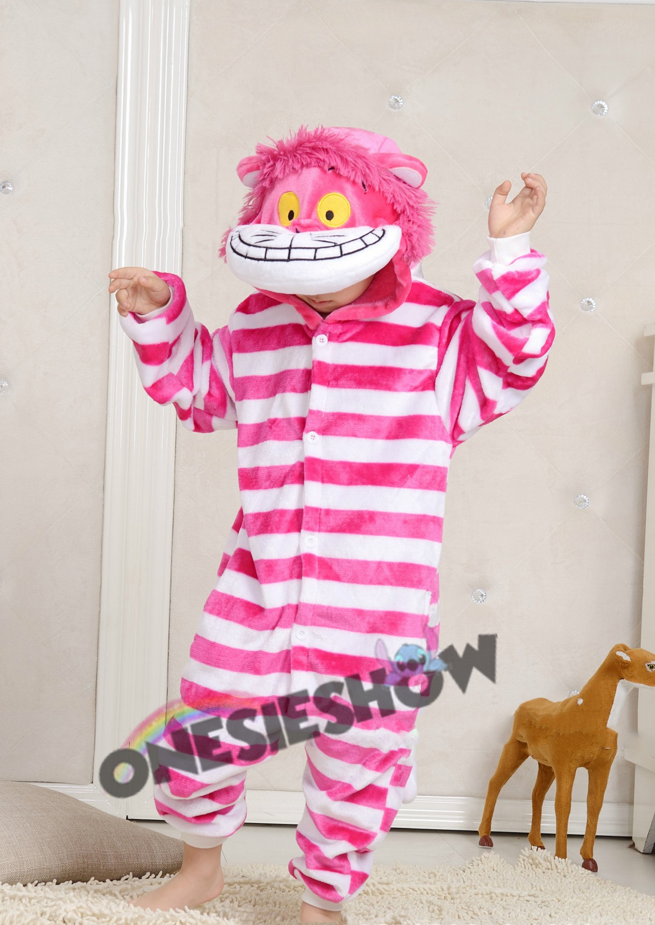 Cheshire Cat Onesie Kigurumi Pajamas Kids Animal Costumes ...
